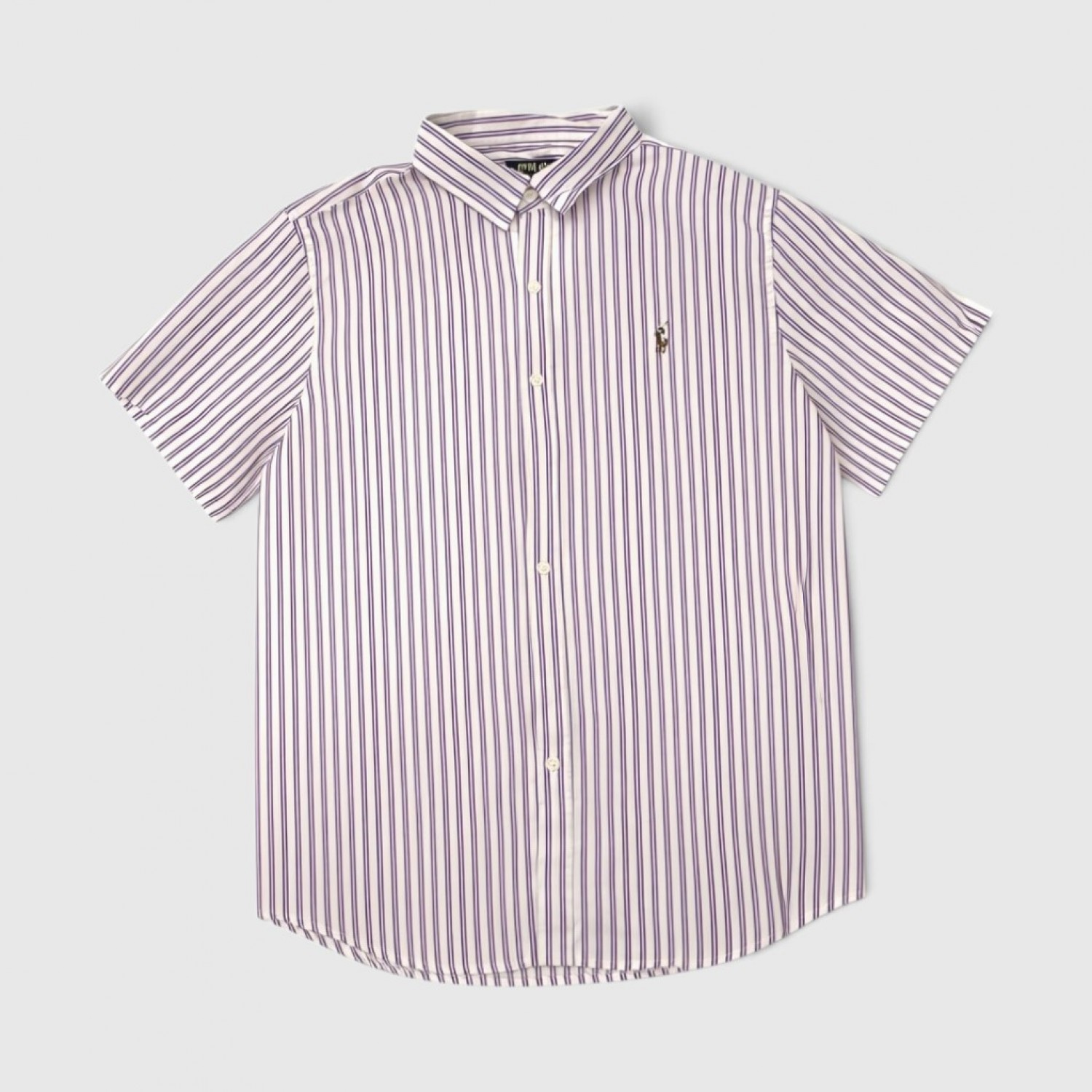 Polo Ralph Lauren Ανδρικό Πουκάμισο Ριγέ Μωβ / Λευκό / Pre-Owned